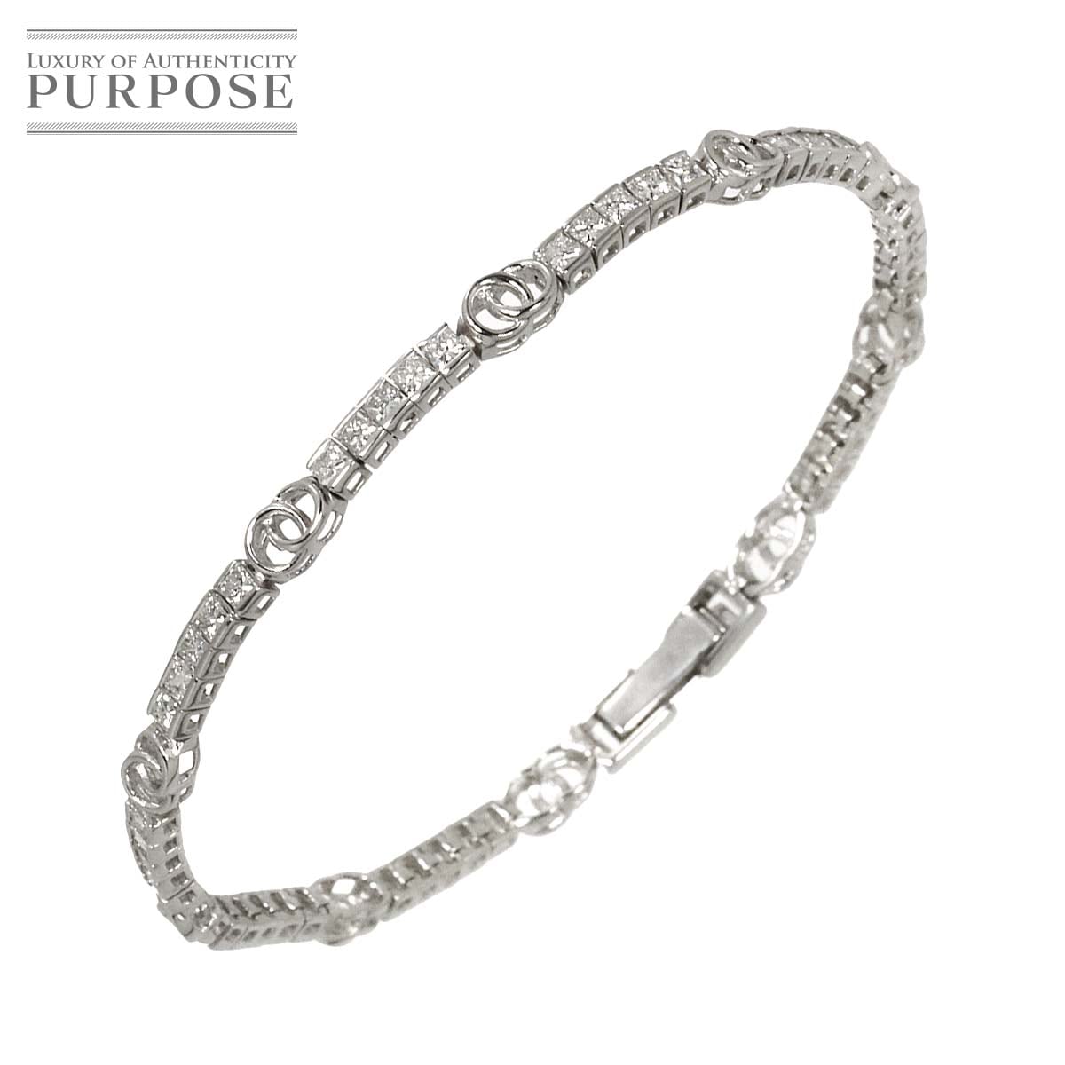 ダイヤ 3.00ct ブレスレット 18.5cm K18 WG ホワイトゴールド 750 Diamond Bracelet 90312081