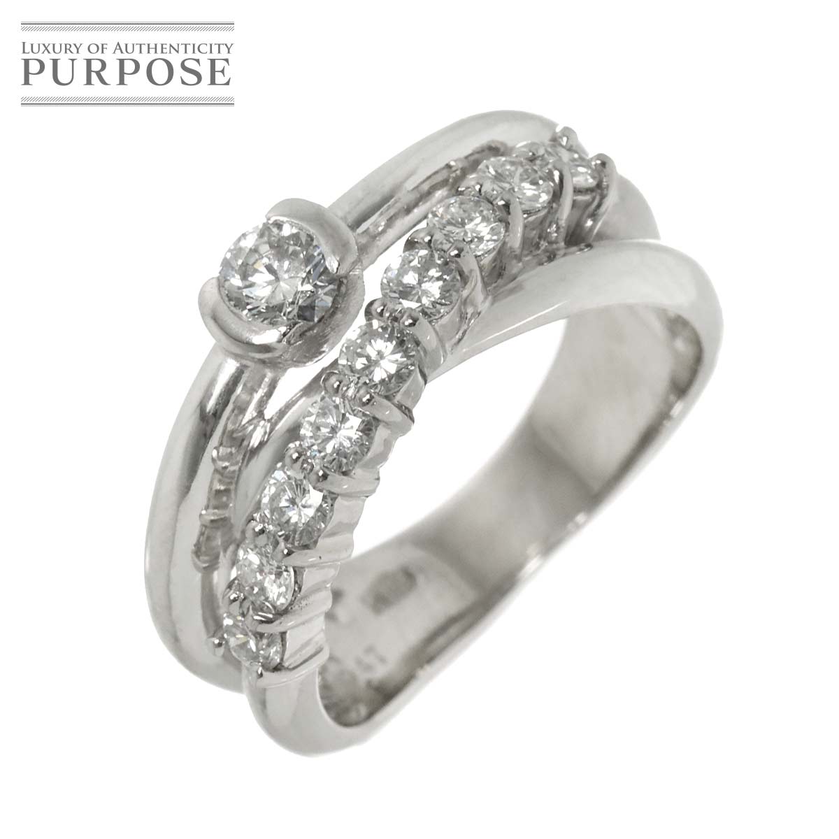 リング 10.5号 ダイヤ 0.20ct/0.47ct Pt プラチナ 指輪 Diamond Ring 90313520