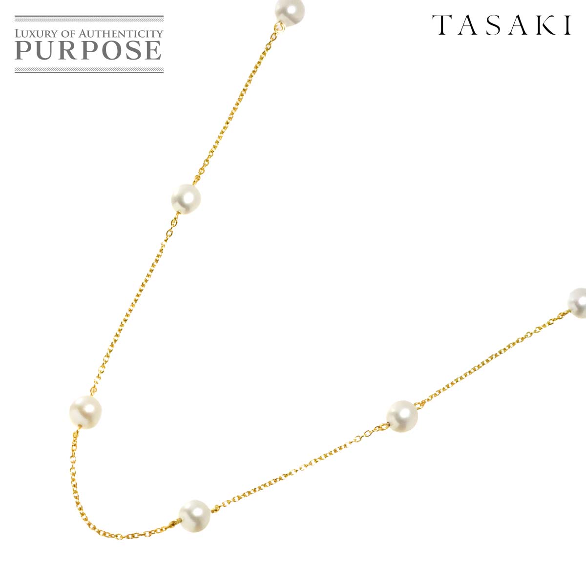 TASAKI アコヤ真珠 6.3-6.1mm ネックレス 42cm K18 YG 750 パール 田崎真珠 Necklace タサキ 90313819