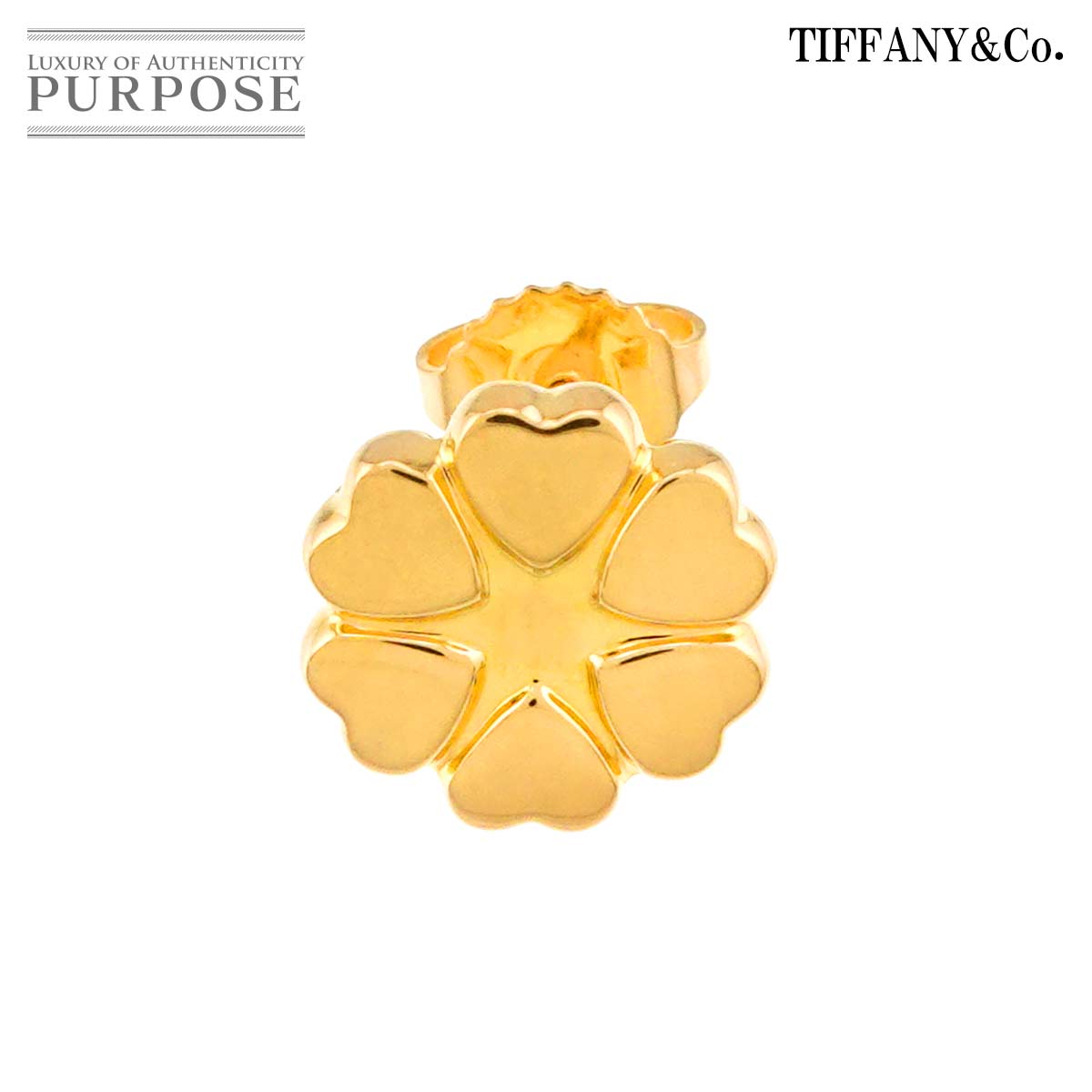 TIFFANY&Co. クラウン オブ ハート ピアス K18 YG イエローゴールド 750 片耳 片方のみ Earring Pierced ティファニー 90314663