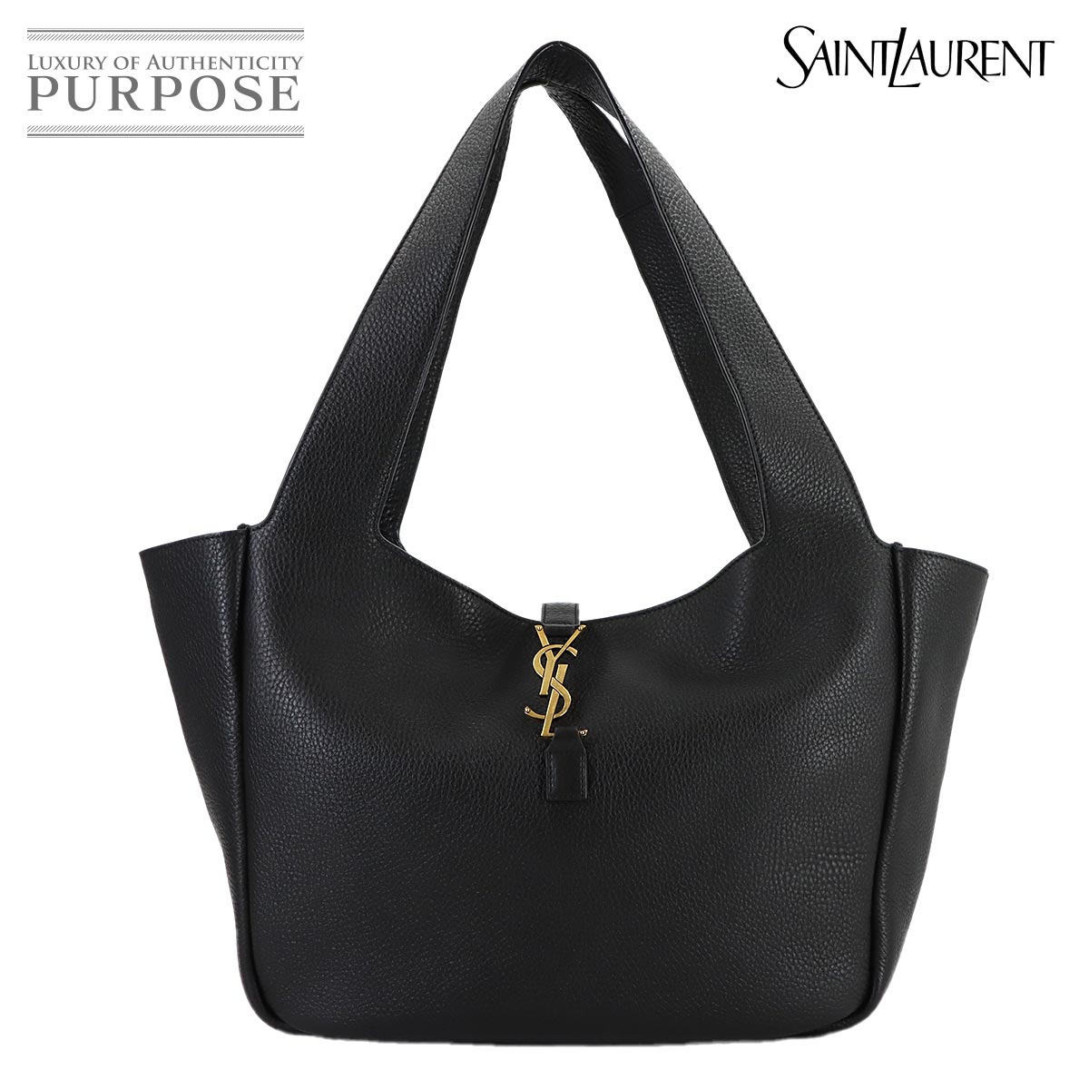 SAINT LAURENT ル サンカセット ベア トート バッグ レザー ブラック 763435 LE 5 A 7 BEA Bag サンローラン 90313093