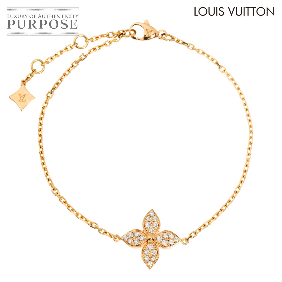LOUIS VUITTON スター ブロッサム ダイヤ ブレスレット 17.5cm K18 PG ピンクゴールド 750 Bracelet ルイ ヴィトン 90311722