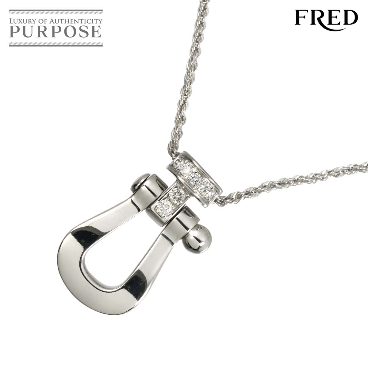 FRED フォース10 ダイヤ ネックレス 50cm ラージ K18 WG ホワイトゴールド 750 Force10 Diamond Necklace フレッド 90313792