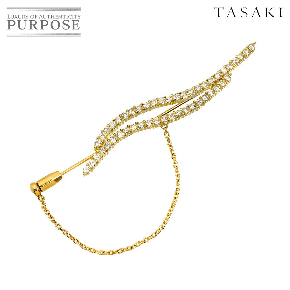 TASAKI タサキ ダイヤ 1.74ct ブローチ K18 YG イエローゴールド 750 田崎真珠 Brooch タサキ 90313924