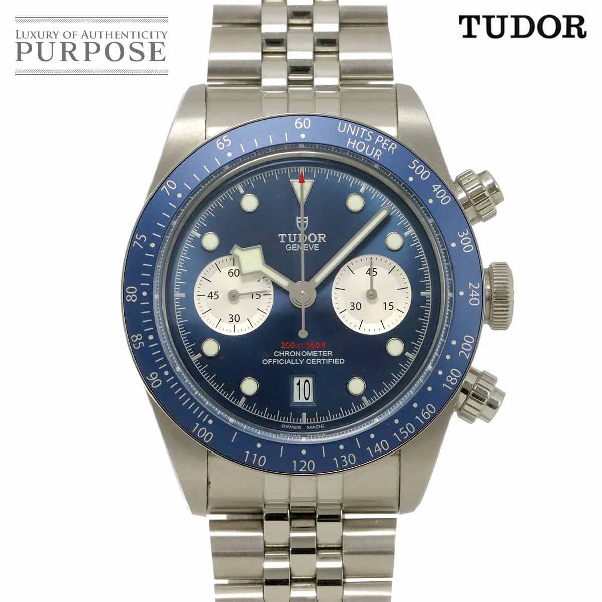 TUDOR ブラックベイ クロノ 79360B クロノグラフ メンズ 腕時計 デイト ブルー オートマ 自動巻き ウォッチ Black Bay チューダー チュードル 90318173