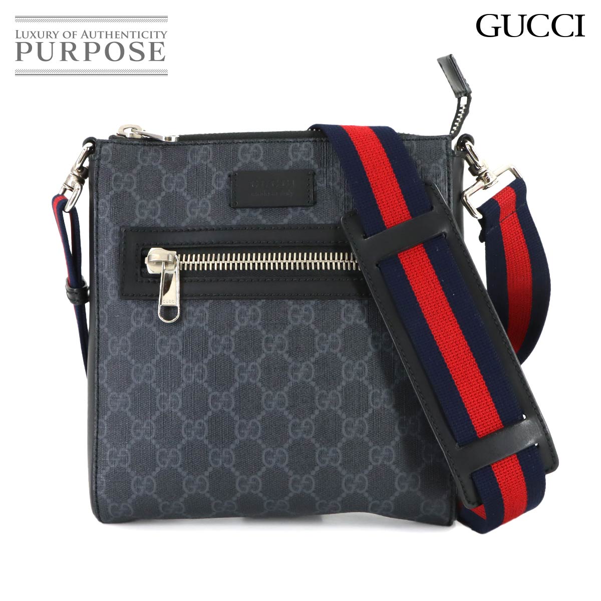 GUCCI GGマトラッセ ショルダー バッグ レザー ブラック 739709
