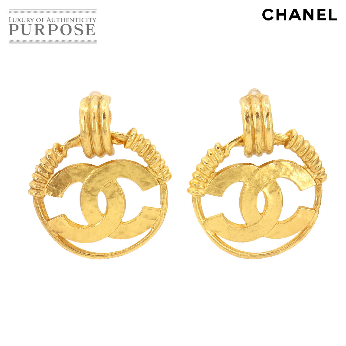 CHANEL ラウンド型 ココマーク イヤリング ゴールド 94P アクセサリー ヴィンテージ Earrings シャネル 90257386