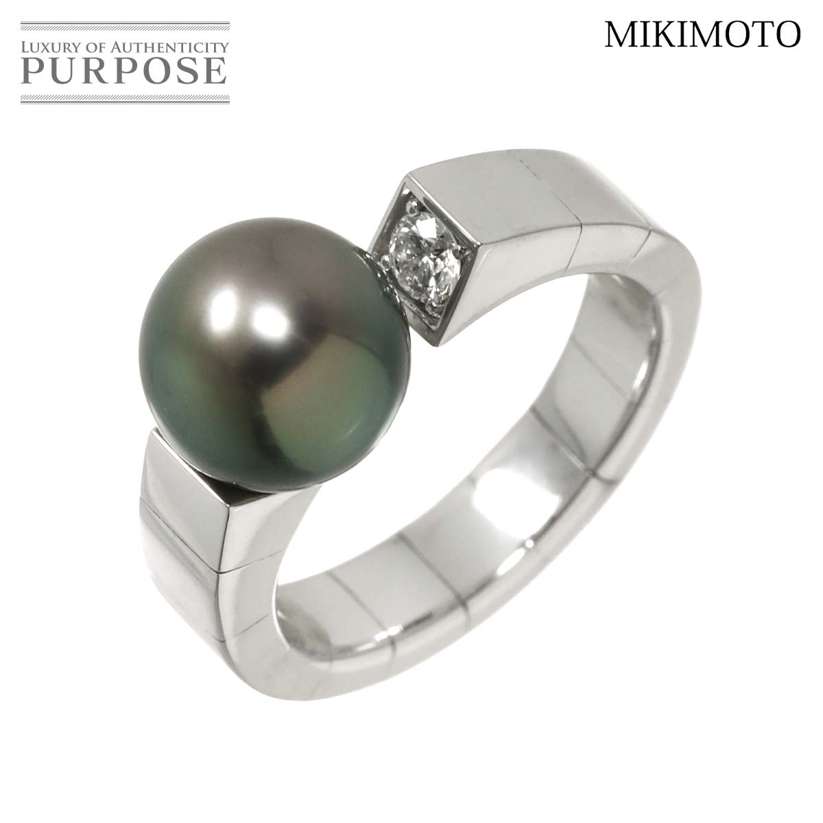 MIKIMOTO ルビー 0.30ct ダイヤ 0.10ct ネックレス 40cm K18 YG 