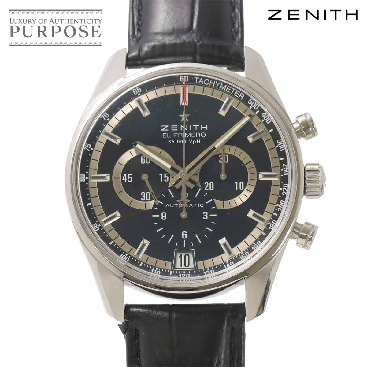 ZENITH エル プリメロ 36000VPH 03 2040 400 クロノグラフ メンズ 腕時計 デイト ブラック オートマ 自動巻き ウォッチ El Primero ゼニス 90319058