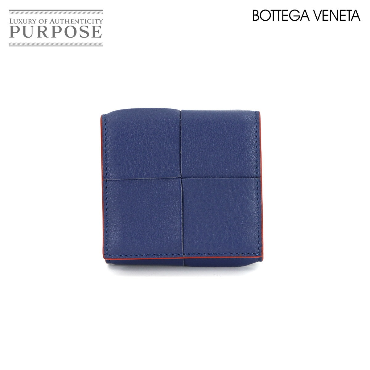 BOTTEGA VENETA イントレチャート カセット コインケース 小銭入れ レザー ブルー 679846 シルバー 金具 Intrecciato Coin Purse ボッテガ ヴェネタ 90318051