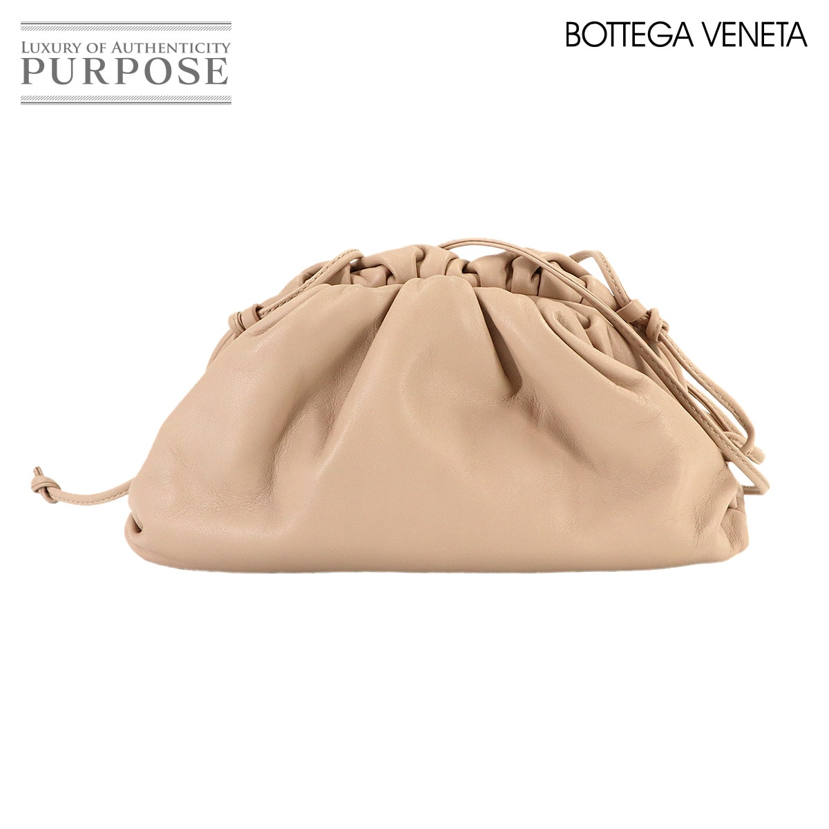 BOTTEGA VENETA ミニ ザ ポーチ ショルダー バッグ レザー ベージュ 585852 Mini The Pouch Bag ボッテガ ヴェネタ 90318233