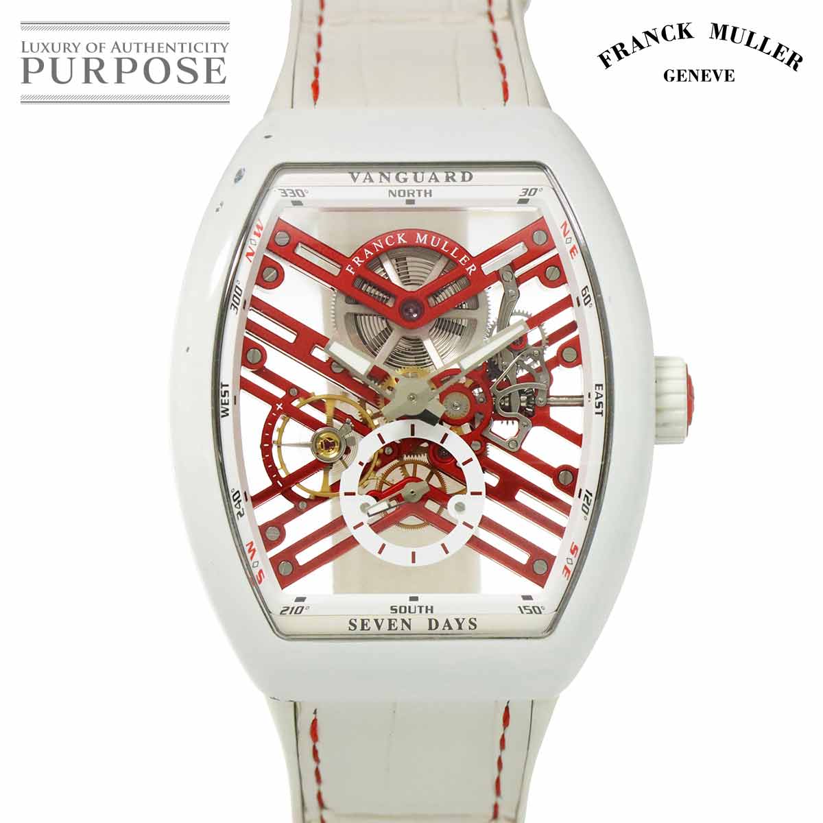 FRANCK MULLER ヴァンガード 7デイズ V45S6SQTTTBCER 50本限定 メンズ 腕時計 デイト スケルトン 手巻き ウォッチ Vanguard フランクミュラー 90312829