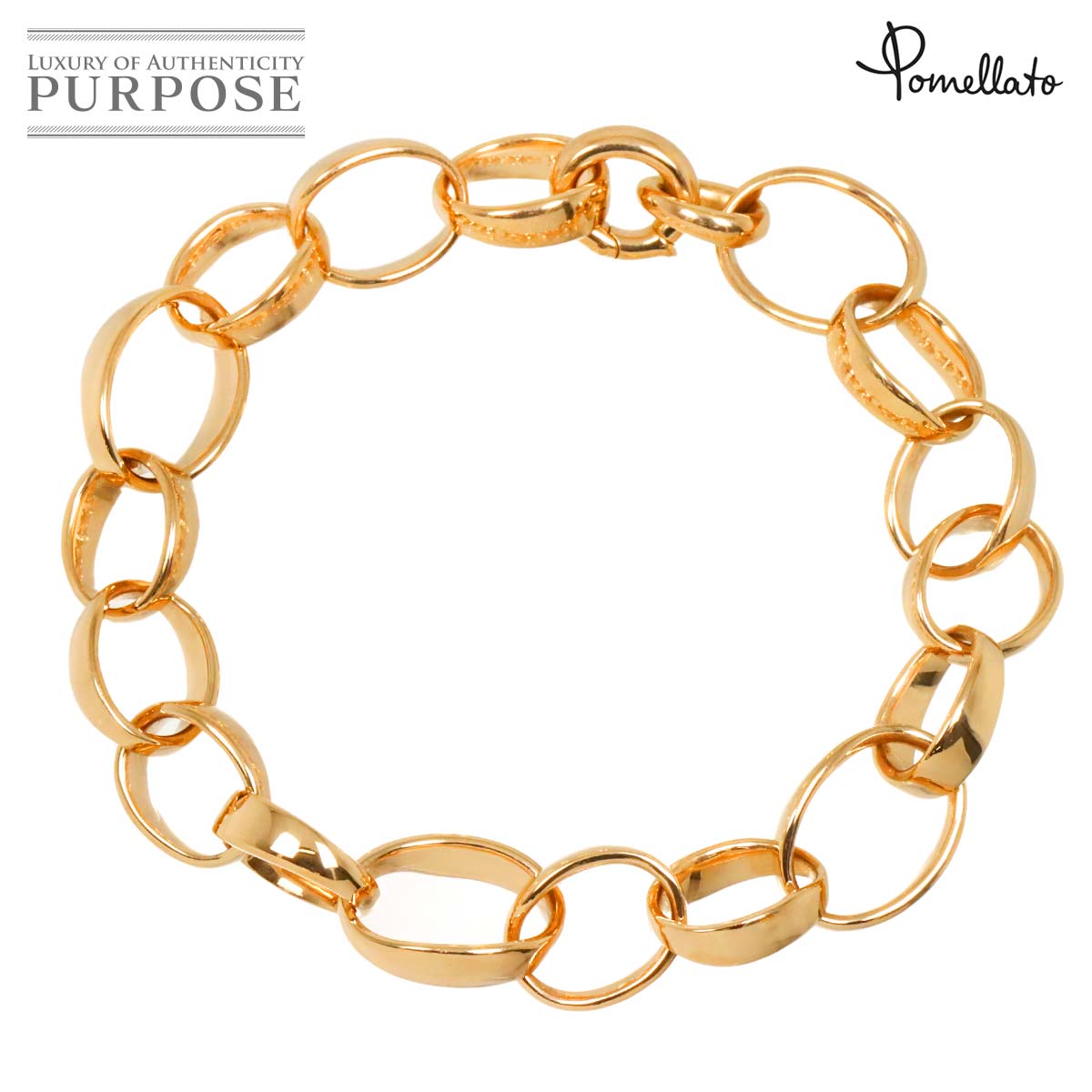 Pomellato チェーンブレスレット 18.5cm 46.0g K18 PG ピンクゴールド 750 Bracelet ポメラート 90315607