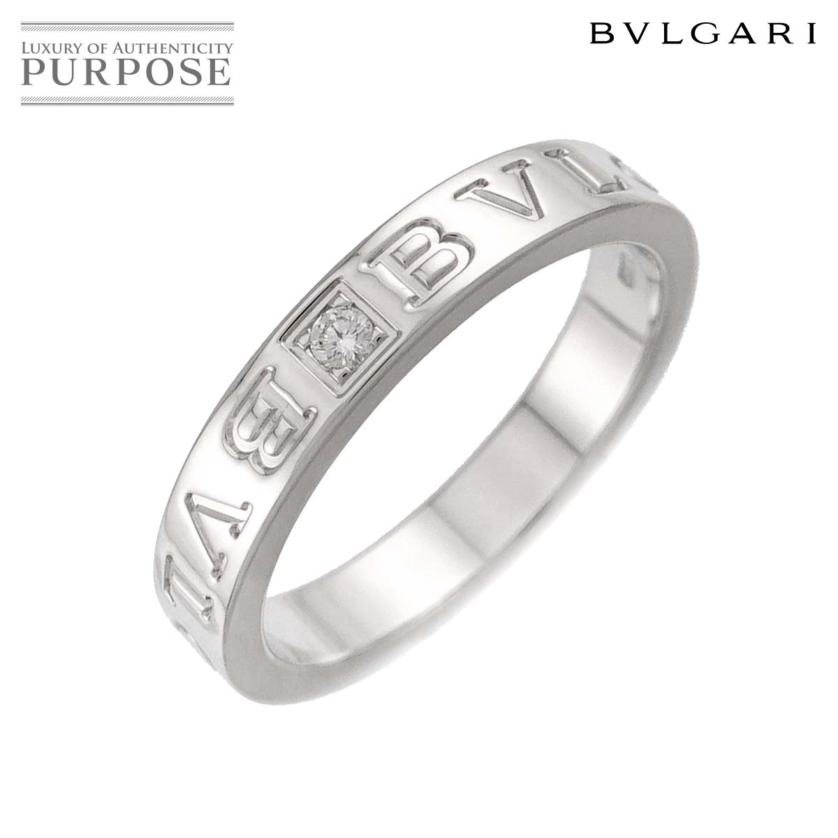 BVLGARI ビーゼロワン エッセンシャル 18.5号 リング ダイヤ 1P K18 WG ホワイトゴールド 750 指輪 B-ZERO1 Ring ブルガリ 90315768