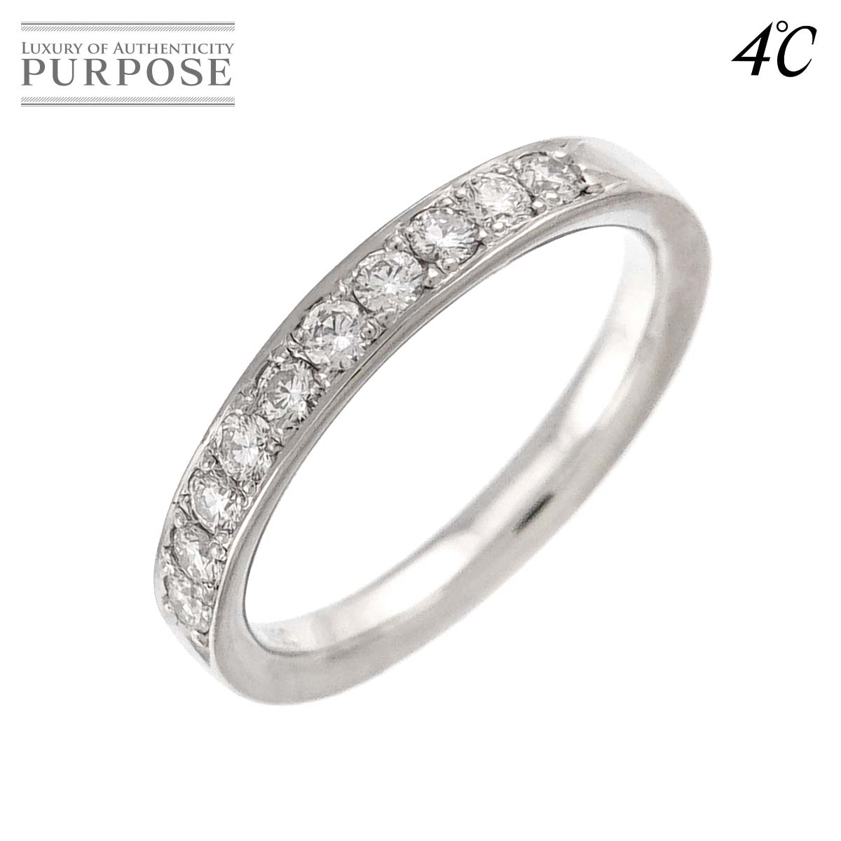 4℃ 8号 リング ハーフ ダイヤ Pt プラチナ 指輪 Diamond Ring ヨンドシー 90316370