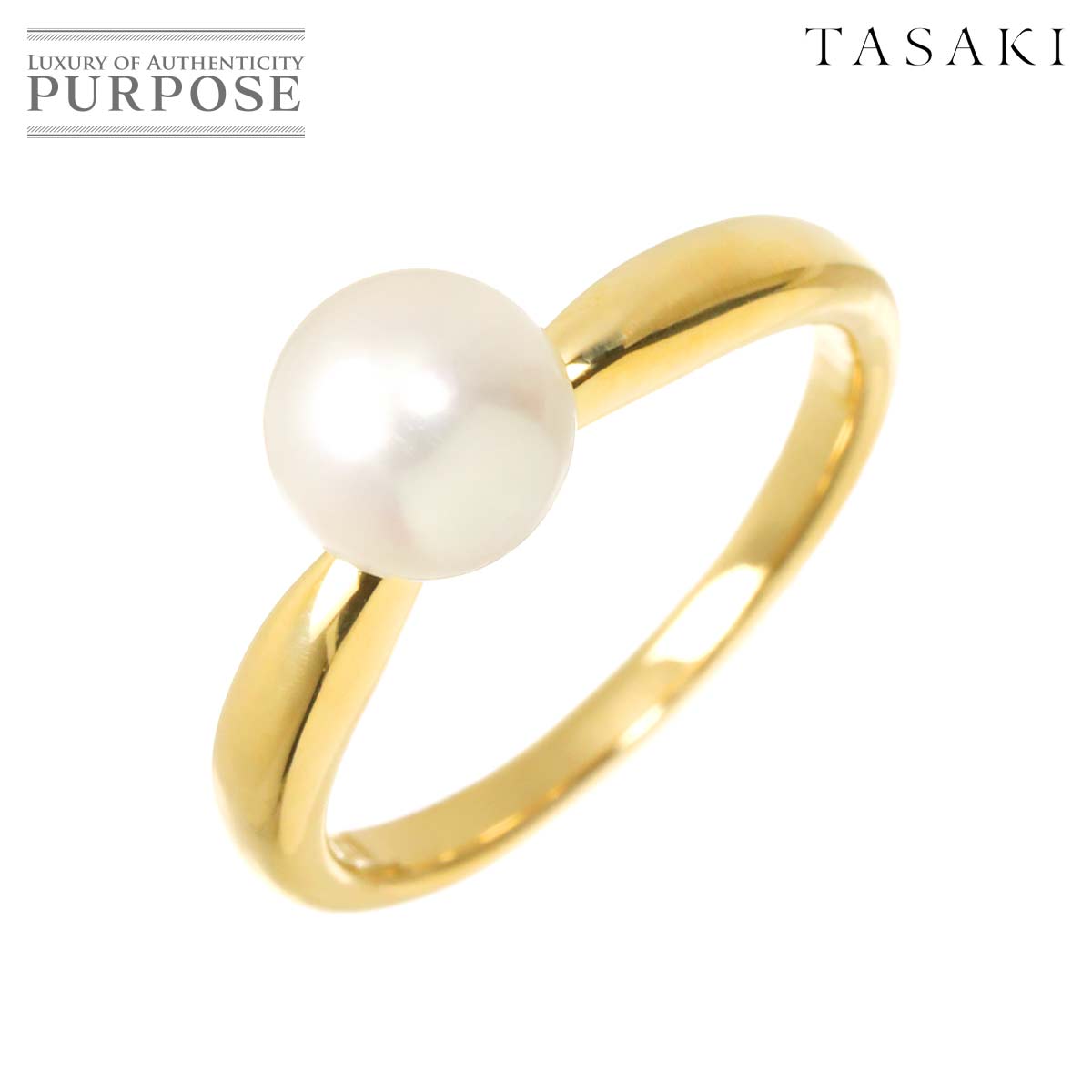 TASAKI 11号 リング アコヤ真珠 6.8mm K18 YG イエローゴールド 750 パール 指輪 Akoya pearl Ring タサキ 90317115