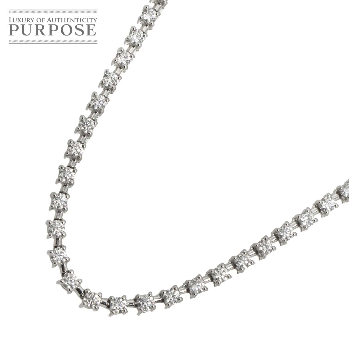 ダイヤ 6.10ct Pt ネックレス 43cm プラチナ Diamond Necklace 90320843