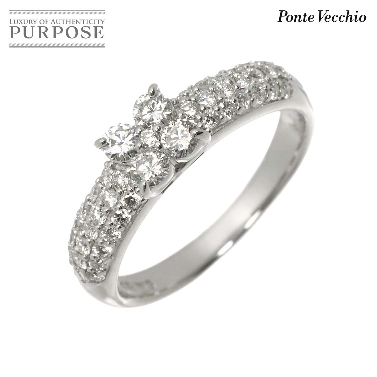 Ponte Vecchio 12号 リング ダイヤ 0.70ct K18 WG ホワイトゴールド 750 指輪 花 Diamond Ring ポンテヴェキオ 90315670