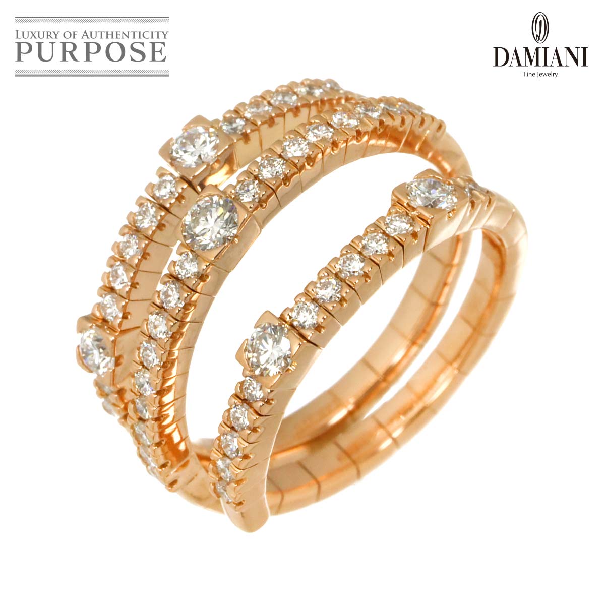 DAMIANI ノッテ ディ サン ロレンツォ 15号 リング ダイヤ K18 PG ピンクゴールド 750 指輪 Diamond Ring ダミアーニ 90315744