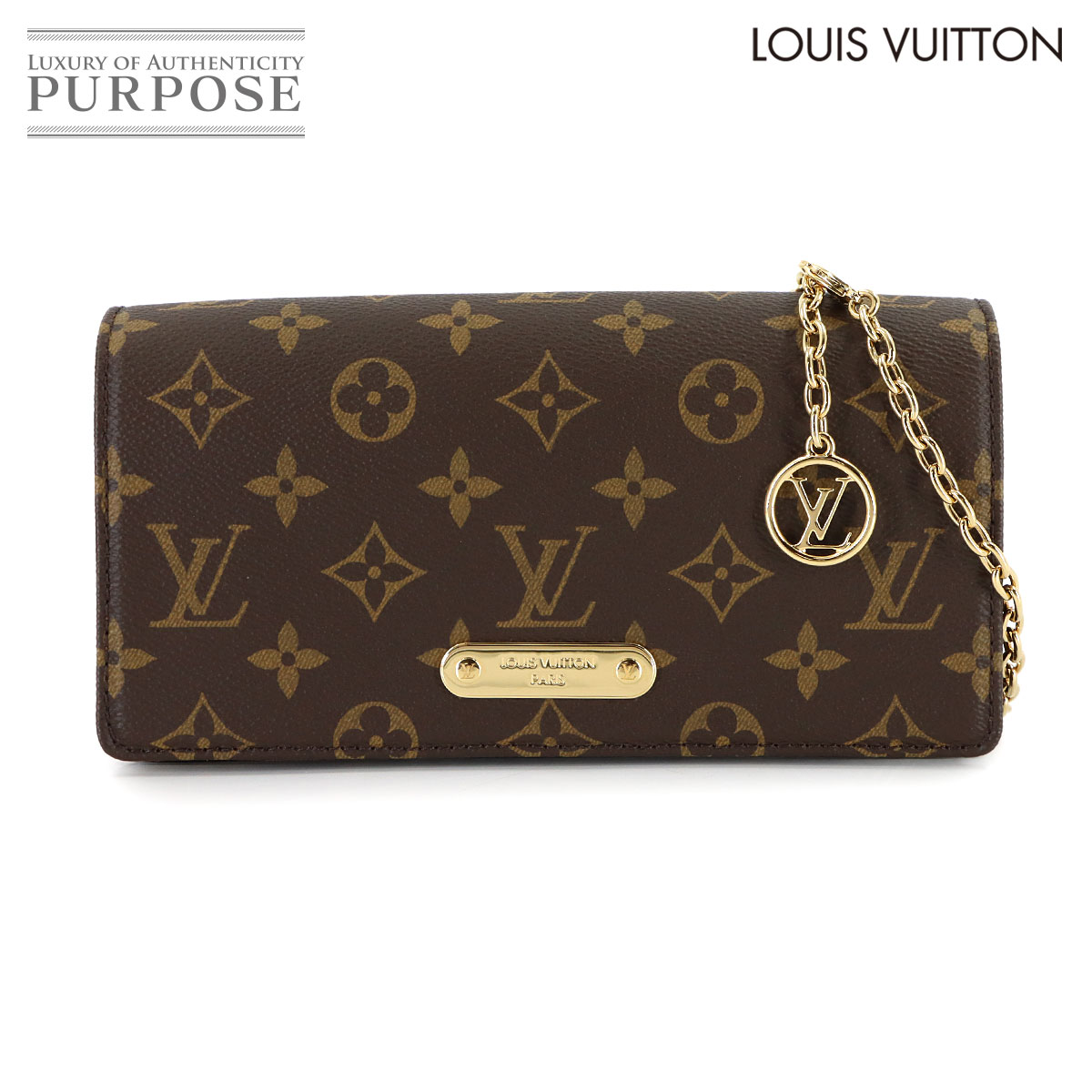 LOUIS VUITTON モノグラム ウォレット オン チェーン リリー 2way ハンド ショルダー バッグ ブラウン M82509 RFID Wallet On Chain Lily ルイ ヴィトン 90317443