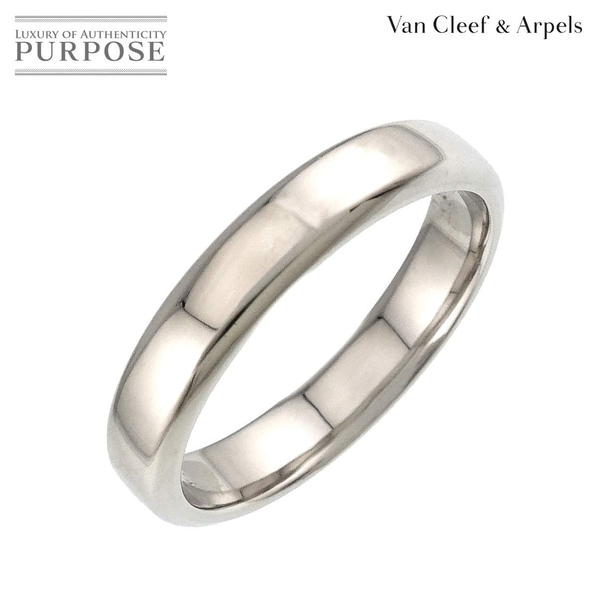Van Cleef & Arpels トゥージュール #56 リング 幅4mm Pt プラチナ 指輪 VCA ヴァンクリーフ & アーペル 90317138