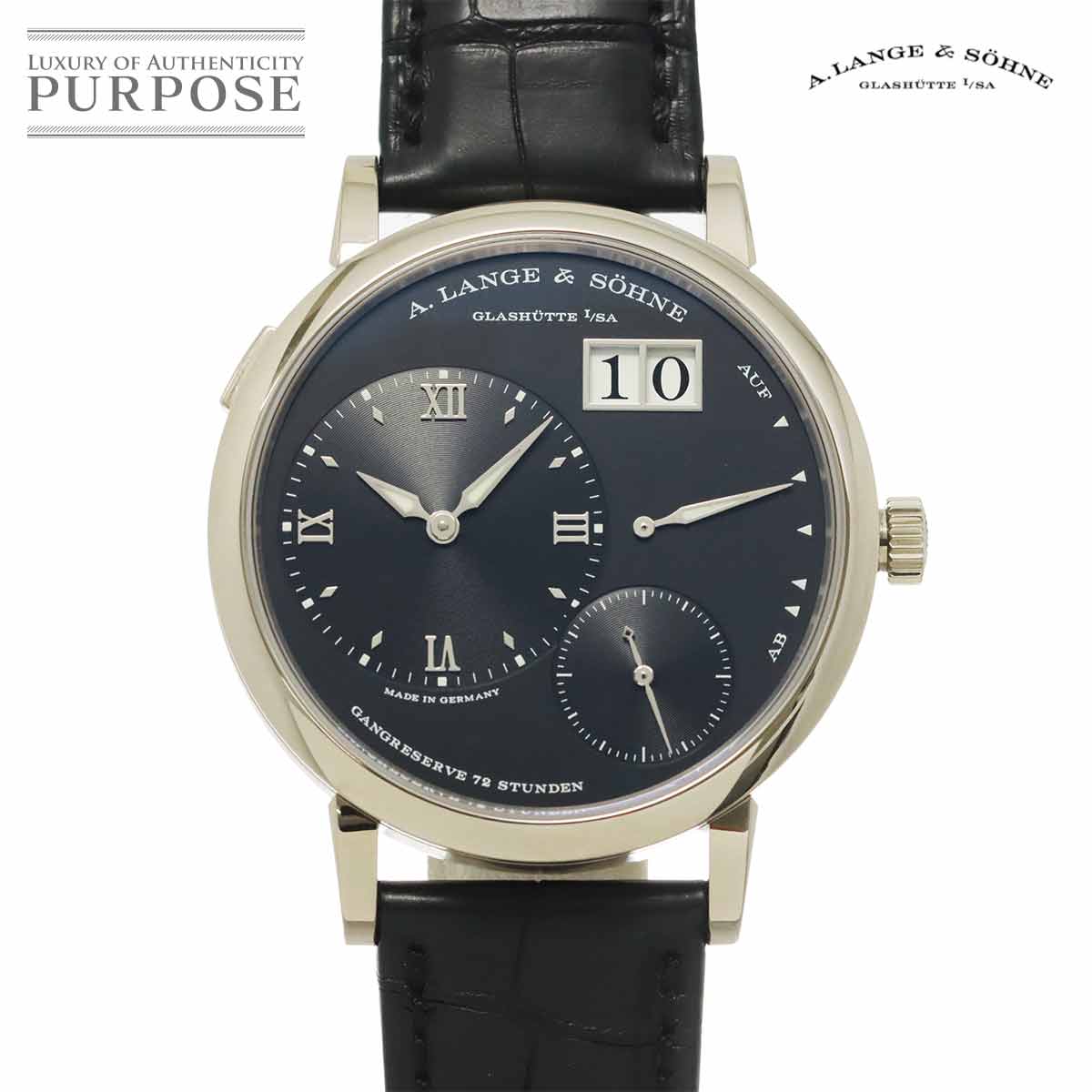 A.LANGE & SOHNE グランドランゲ 117 028 デイト メンズ 腕時計 ブラック K18WG ホワイトゴールド スモールセコンド 手巻き ウォッチ Grand Lange A.ランゲ&ゾーネ 90319081
