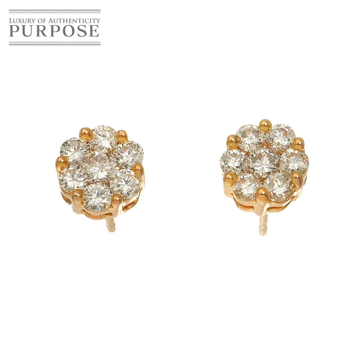 ダイヤ 0.25ct/0.25ct ピアス K18 PG ピンクゴールド 750 Diamond Earrings Pierced 90316409