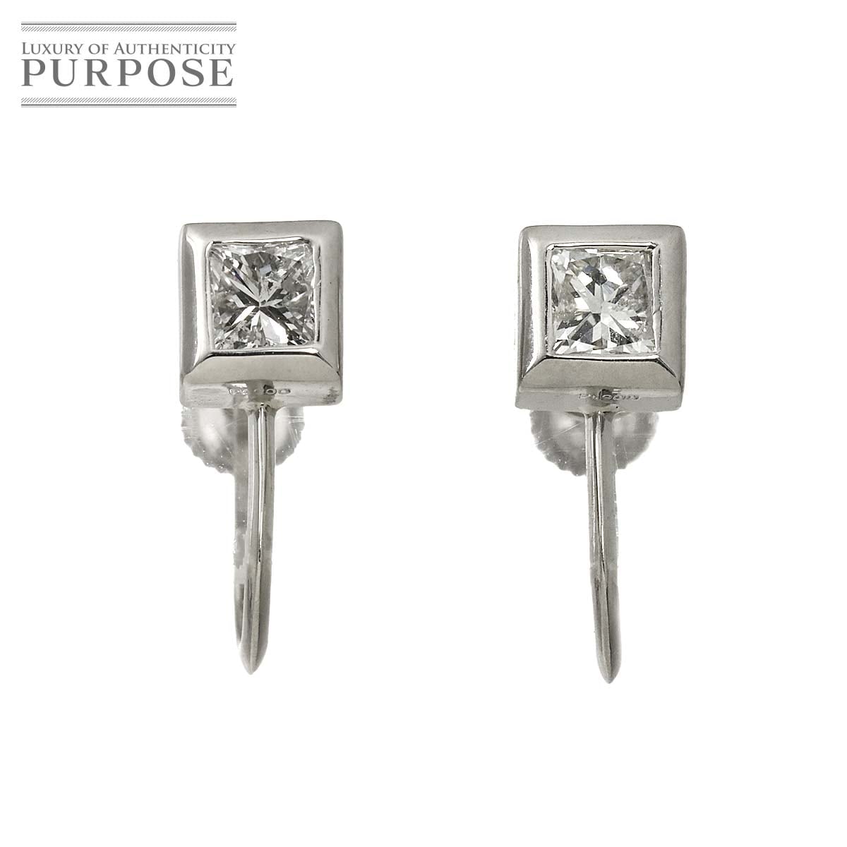 ダイヤ 0.33ct/0.33ct イヤリング Pt プラチナ Diamond Earrings Clip on 90318124