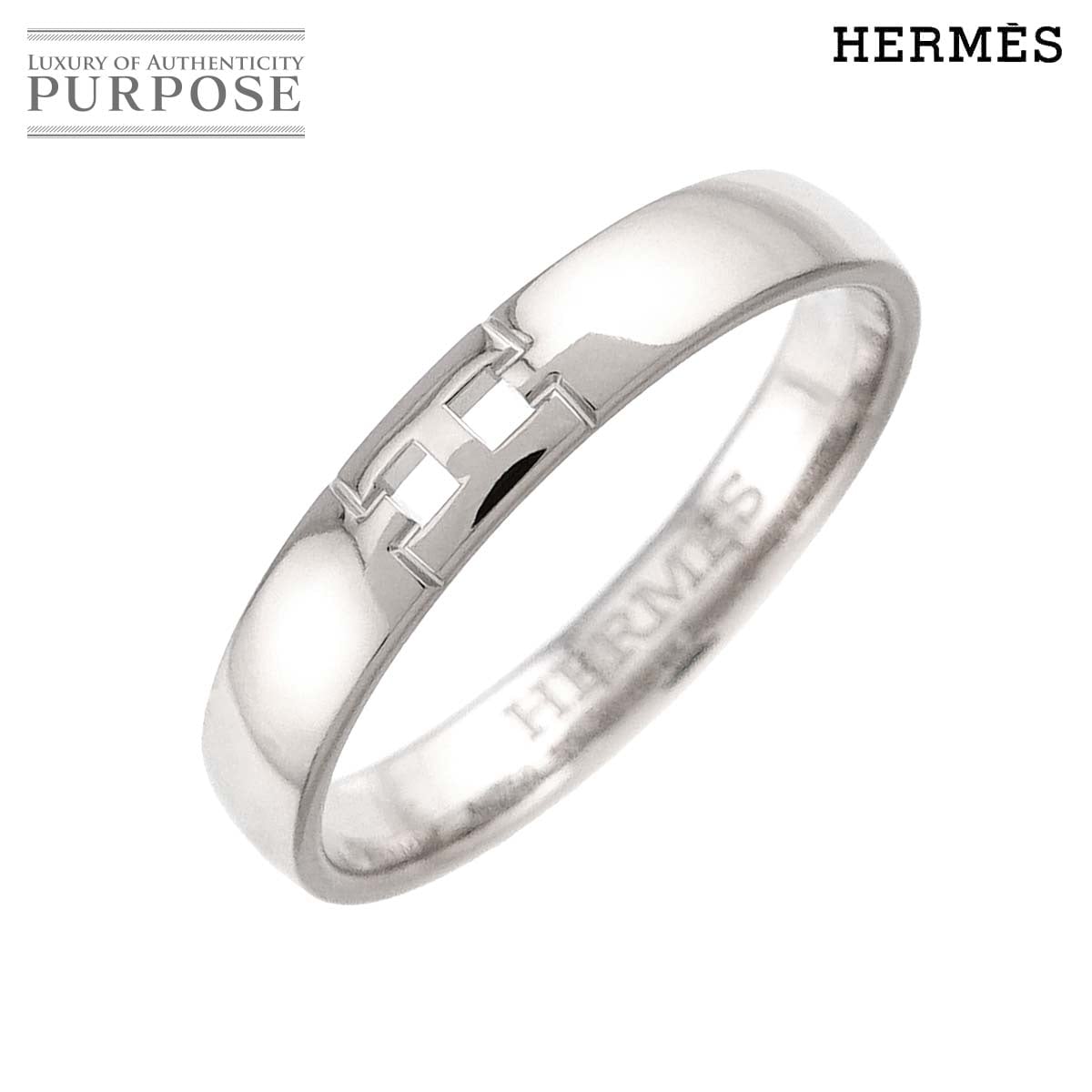 HERMES エヴァー ヘラクレス #55 リング K18 WG ホワイトゴールド 750 指輪 Hercules Ring エルメス 90317391