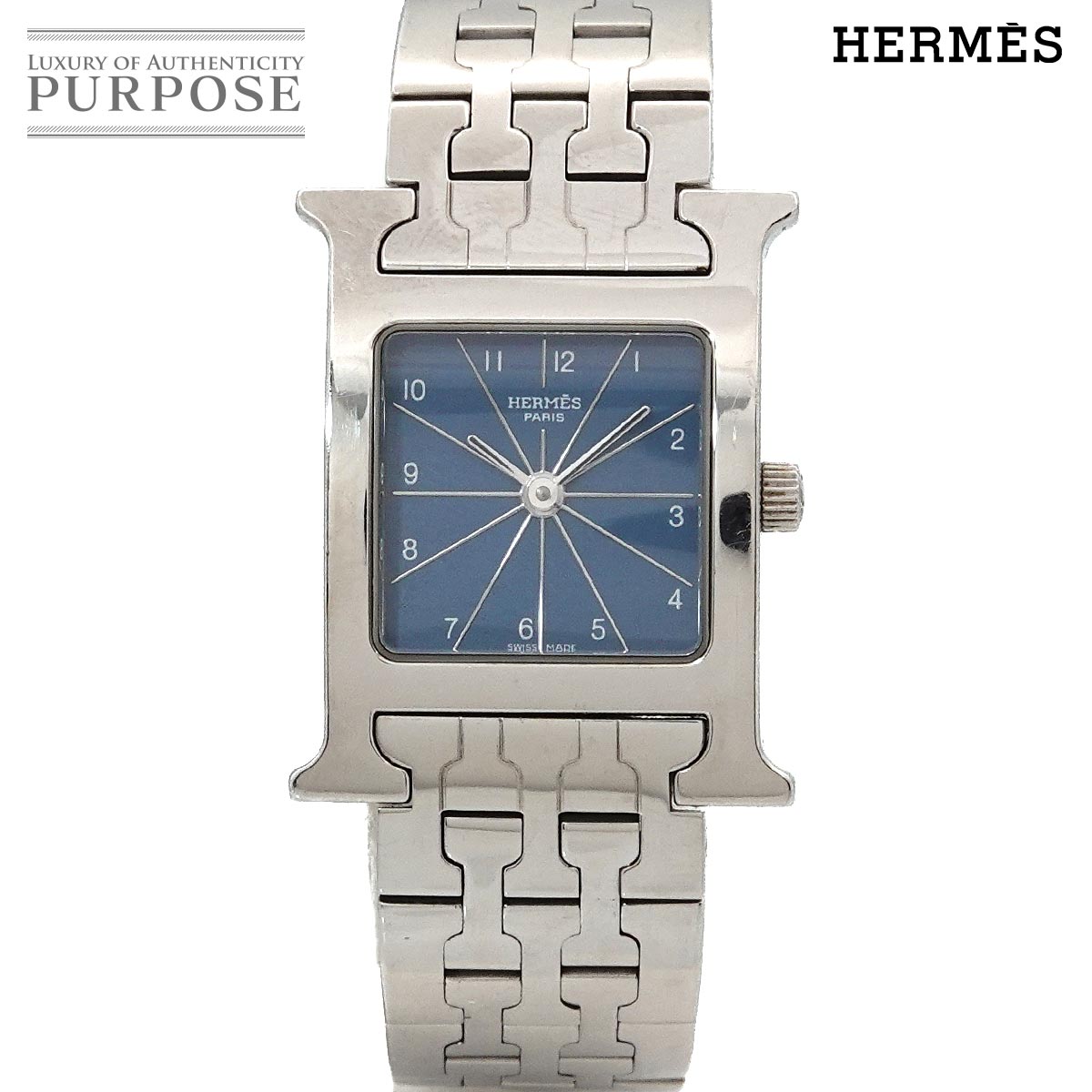 HERMES Hウォッチ HH1 210 レディース 腕時計 ブルー クォーツ ウォッチ H Watch エルメス 90317607