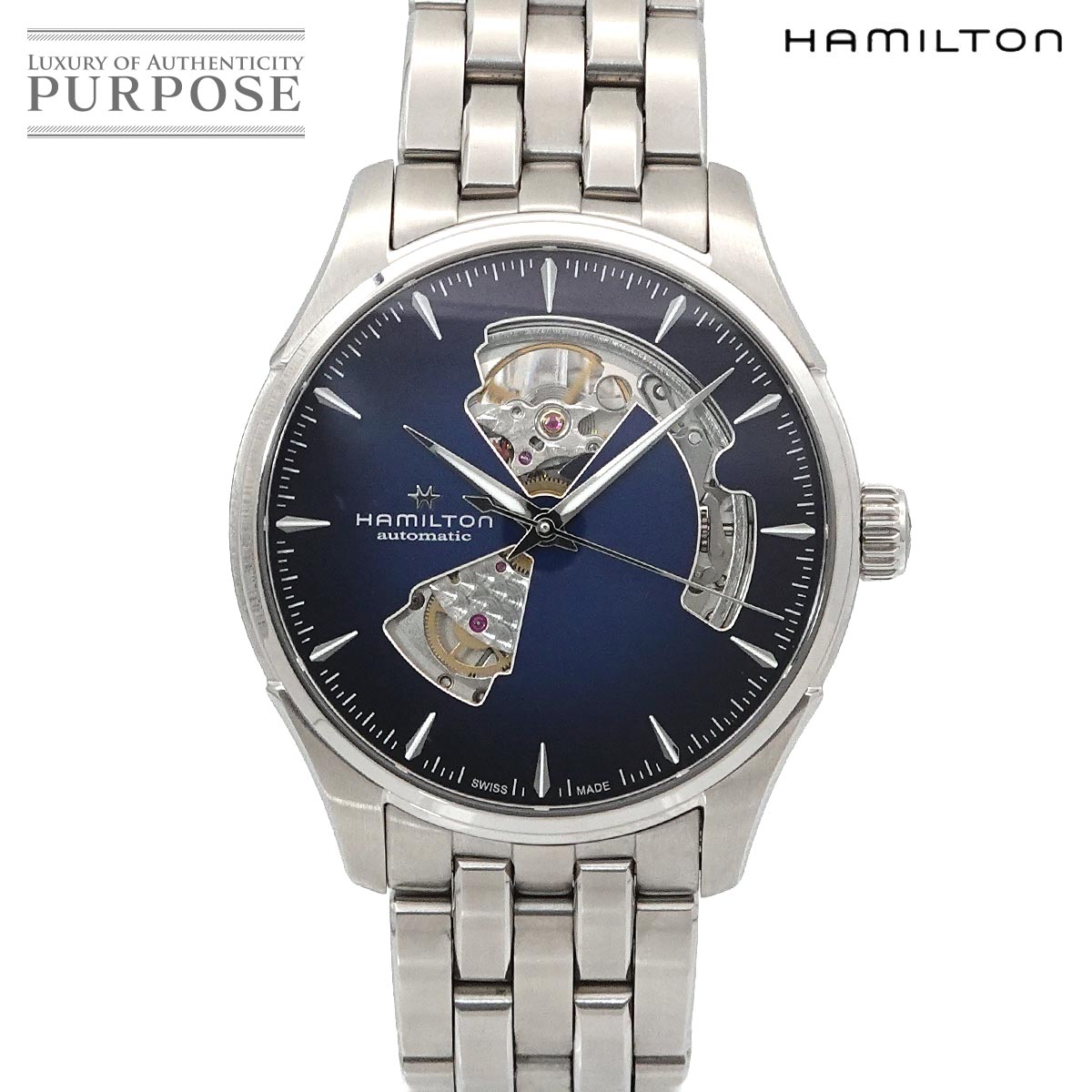 HAMILTON ジャズマスター オープンハート H326750 メンズ 腕時計 ネイビー 自動巻き オートマ ウォッチ Jazzmaster ハミルトン 90319558