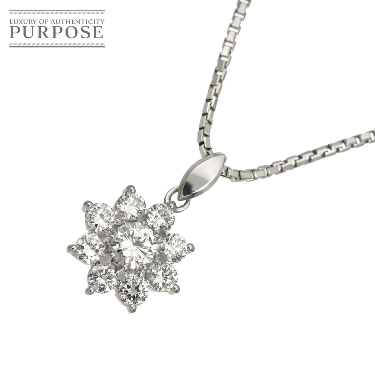 ダイヤ 1.04ct ネックレス 40cm Pt プラチナ Diamond Necklace 90317089