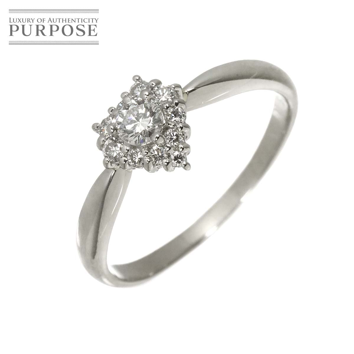 リング 15.5号 ダイヤ 0.148ct/0.15ct Pt プラチナ 指輪 Diamond Ring 90318112