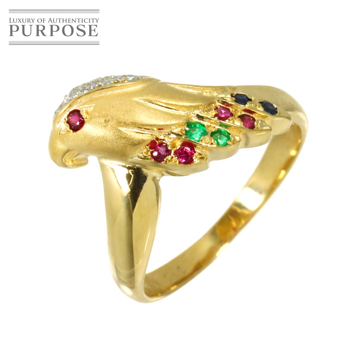 リング 10号 マルチストーン 0.16ct Diamond 0.04ct K18 YG イエローゴールド 750 指輪 Multi Stone Ring 90318379