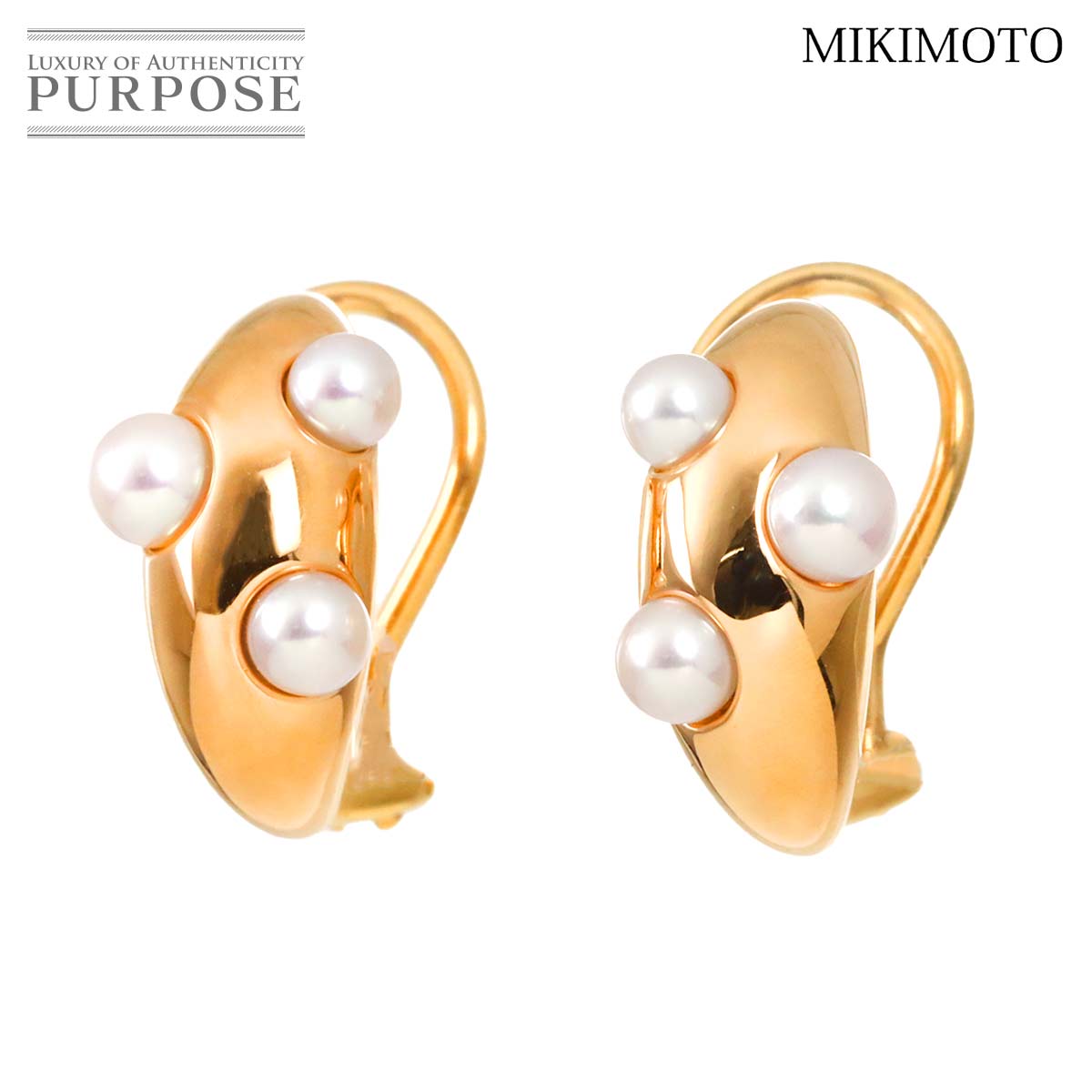 MIKIMOTO ベビーパール 4.0-3.5mm イヤリング K18 PG ピンクゴールド 750 パール Earrings Clip on ミキモト 90315808