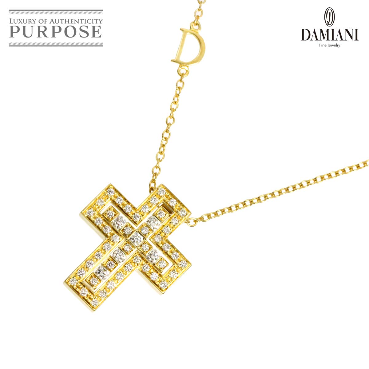 DAMIANI ベルエポック XS ダイヤ ネックレス 51cm K18 YG イエローゴールド 750 Necklace ダミアーニ 90316801