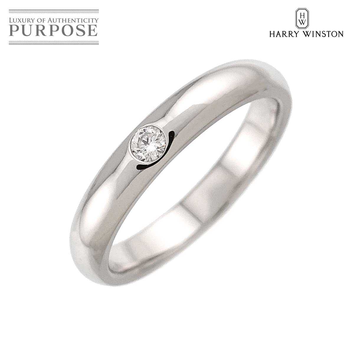 HARRY WINSTON ラウンド 6.5号 リング ダイヤ Pt プラチナ 指輪 Diamond Ring ハリーウィンストン 90317339