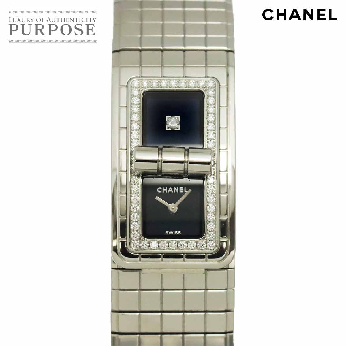 CHANEL コードココ H5145 ダイヤ レディース 腕時計 ブラック クォーツ ウォッチ シャネル 90312975