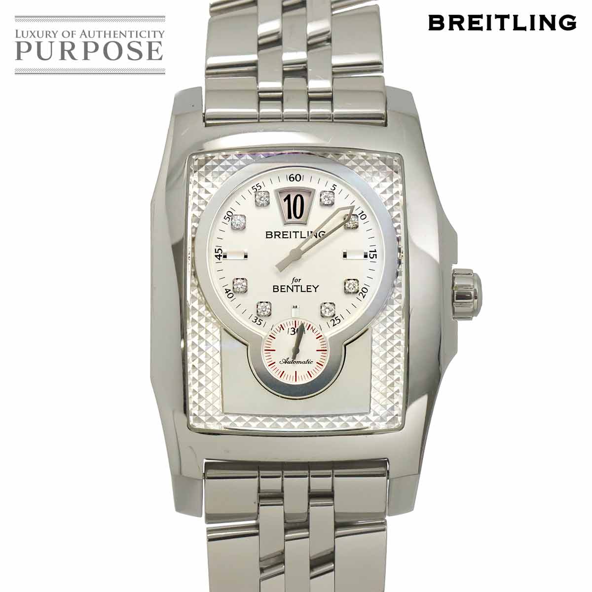 BREITLING ベントレー フライングB A28362 8P ダイヤ メンズ 腕時計 シルバー オートマ 自動巻き ウォッチ Bentley ブライトリング 90318338