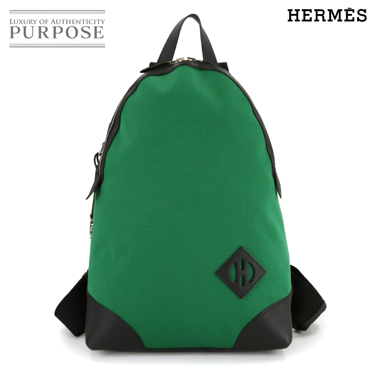 HERMES サック アド オールバック リュックサック バックパック トワルビヴァーク スイフト ヴェールモワイヤン ブラック U刻印 Allback backpack エルメス 90316201