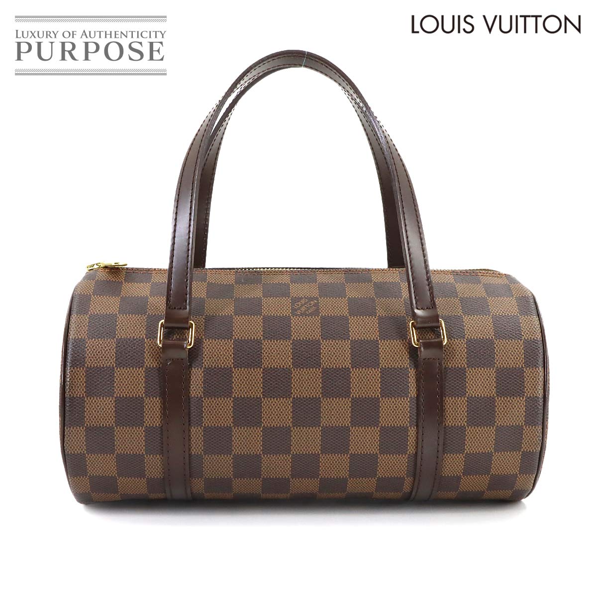 LOUIS VUITTON ダミエ パピヨン PM ハンド バッグ エベヌ N51304 ゴールド 金具 Damier Papillon ルイ ヴィトン 90316221