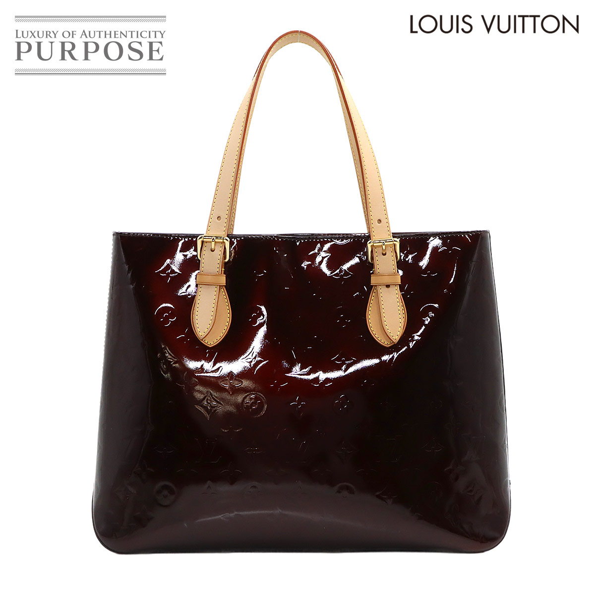LOUIS VUITTON モノグラム ヴェルニ ブレントウッド トート バッグ レザー アマラント M91994 ゴールド 金具 Brentwood ルイ ヴィトン 90317420