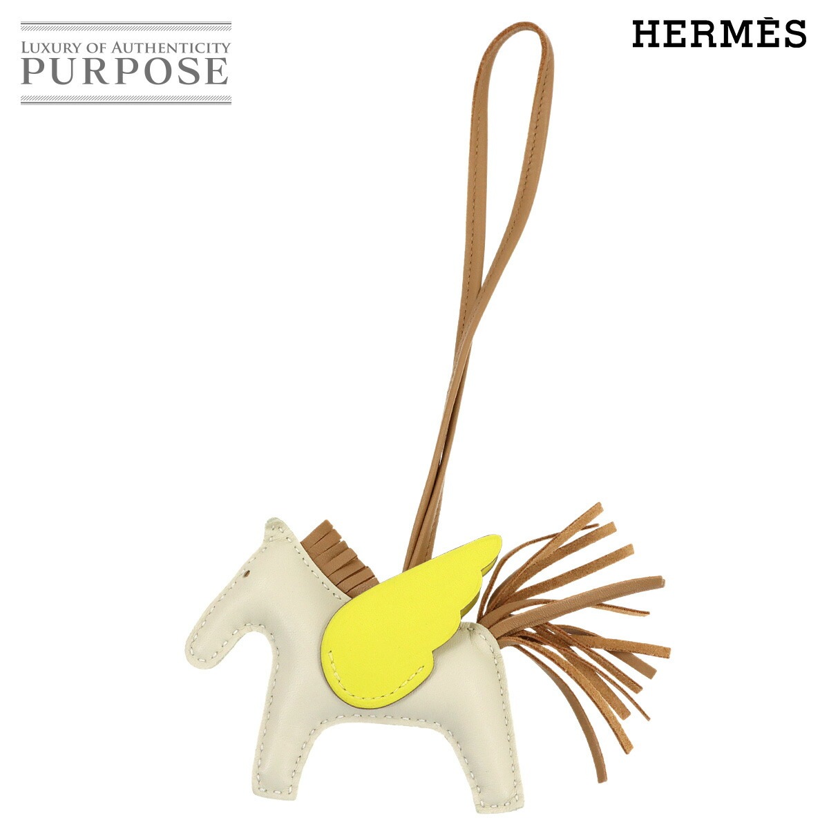 HERMES ロデオ ペガサス PM バッグ チャーム アニョーミロ クレ ライム チャイ U刻印 Rodeo Pegasus エルメス 90321203