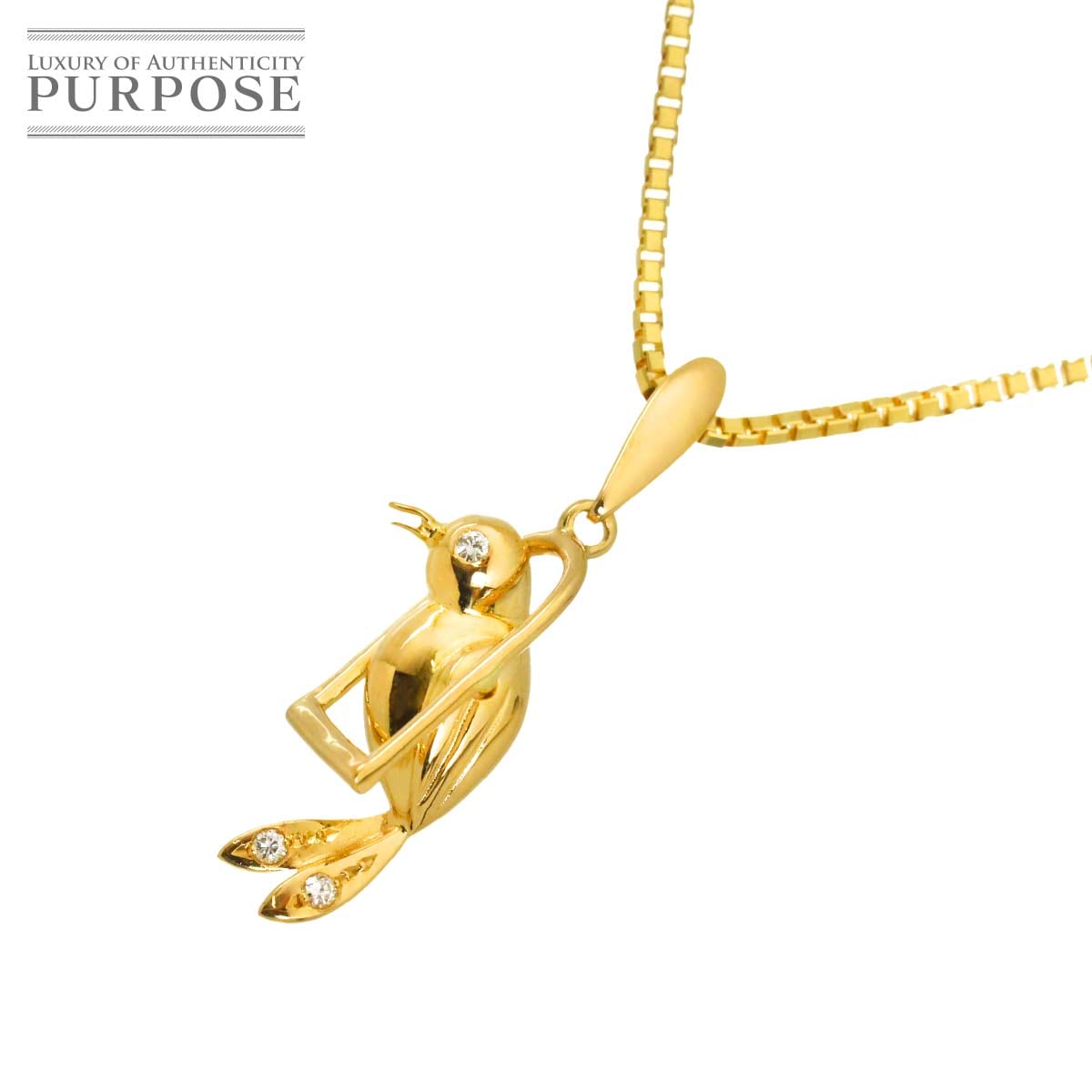 ダイヤ ネックレス 41cm K18 YG イエローゴールド 750 Diamond Necklace 90317130