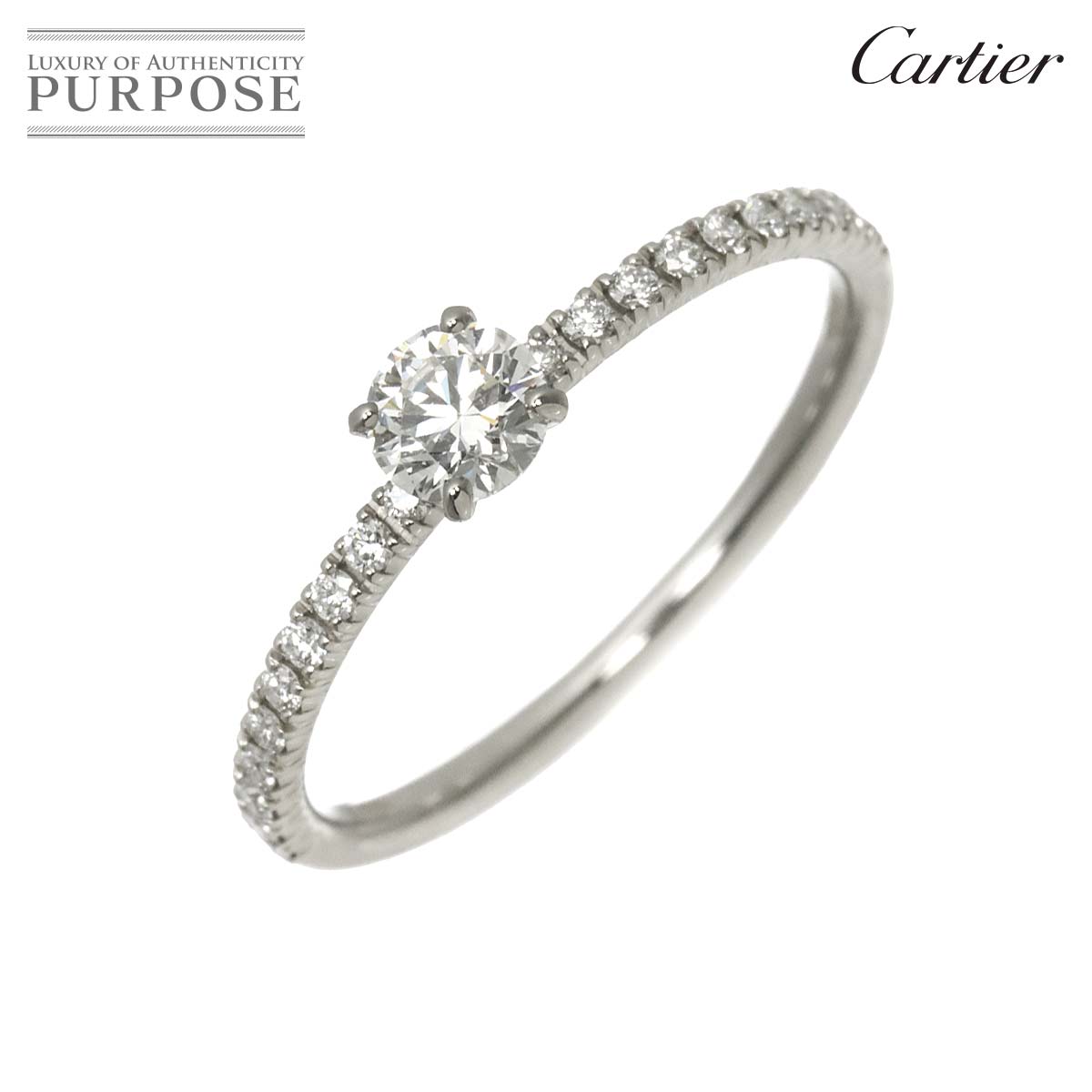 Cartier エタンセル ハーフ ダイヤ 0.22ct F/VVS1/3EX #49 リング Pt プラチナ 指輪 Diamond Ring【鑑定書・証明書付き】カルティエ 90315521