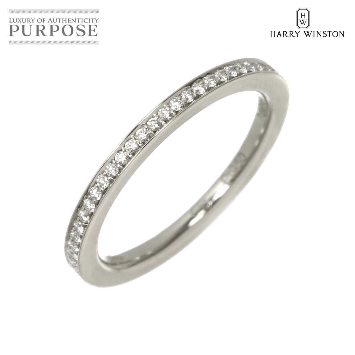 HARRY WINSTON ベル 6.5号 バンド リング ダイヤ Pt プラチナ 指輪 Diamond Ring【証明書付き】ハリーウィンストン 90315696