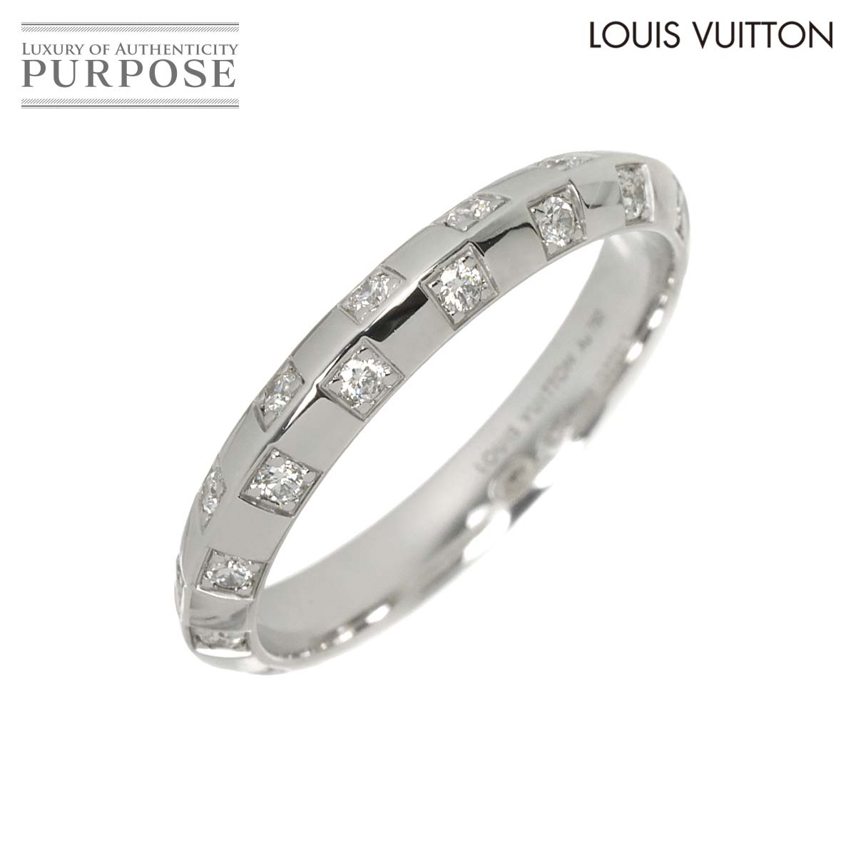 LOUIS VUITTON ル ダミエ ドゥ #56 リング ダイヤ K18 WG ホワイトゴールド 750 指輪 Damier Ring ルイ ヴィトン 90315839