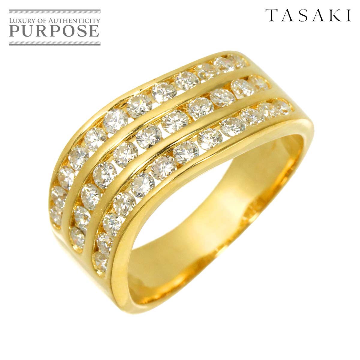 TASAKI 14.5号 リング トルマリン ダイヤ 0.50ct K18 WG ホワイト 