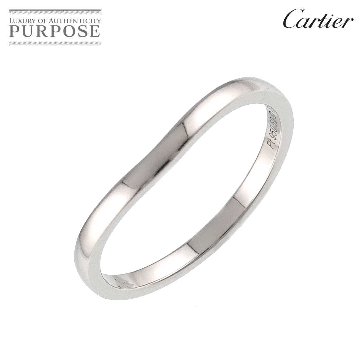 Cartier バレリーナ カーブ #59 リング 幅2mm Pt プラチナ 指輪 Ring カルティエ 90318504