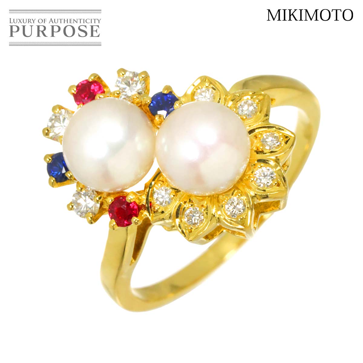 MIKIMOTO ペルリータ 9号 リング アコヤ真珠 8.4mm シェル K18 MIKIMOTO ペルリータ 9号 リング アコヤ真珠 8.4mm シェル K18